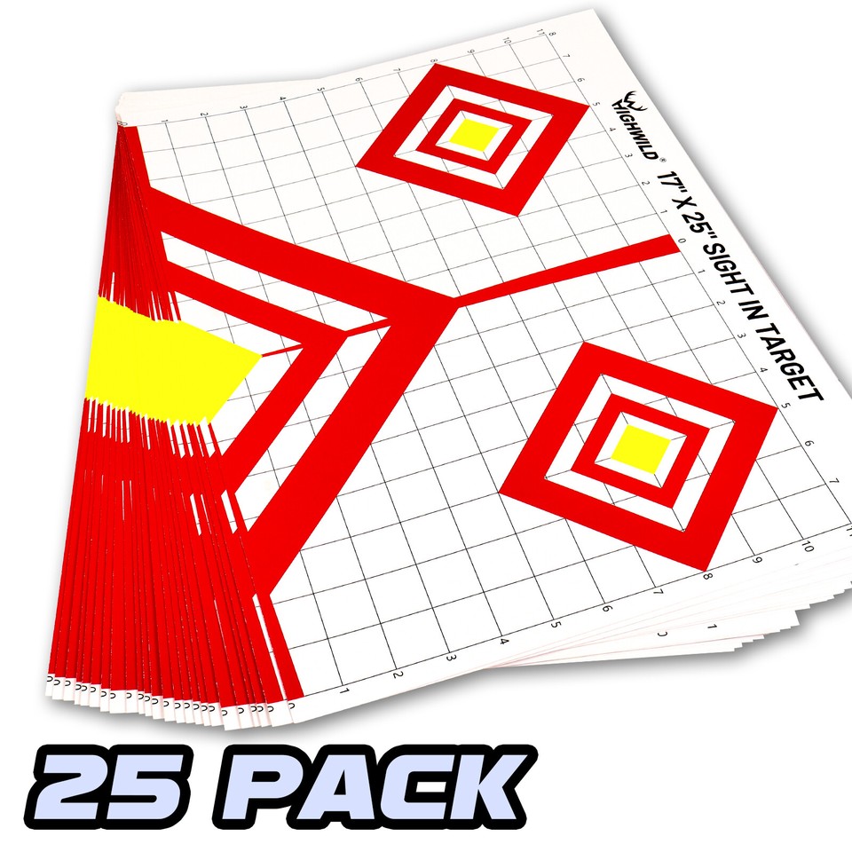 17X25 Sight in Shooting Range Paper Target- for Handgun,Rifle,Airgun,BB ...
