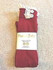 NIP MODERN BOHO LEG WARMERS BOOT CUFFS TOPPERS RED CORAL GIRLS JUNIOR SIZE 7