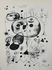 Joan Miro  "Barcelona Series #40"  Original  1947 Lithograph, Limited Ed. 1500