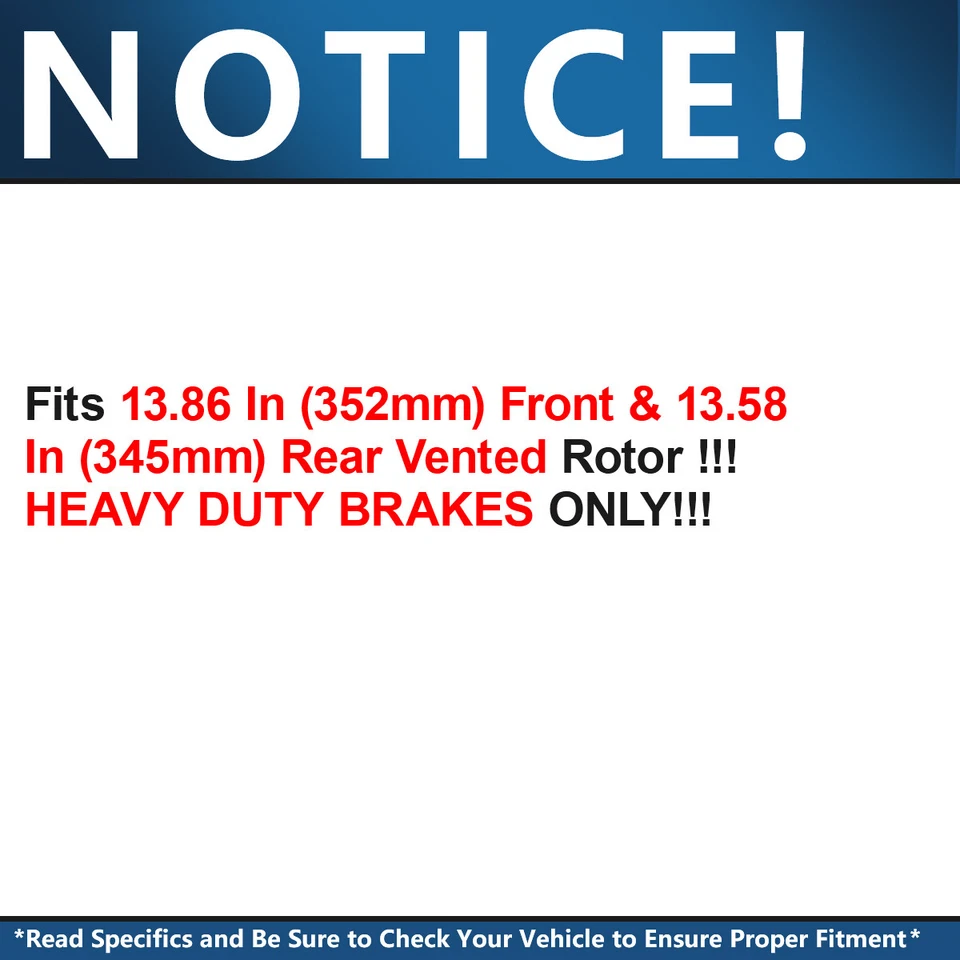 Front & Rear Rotors and Brake Pads for Ford Explorer Flex Taurus Lincoln MKT MKS - Image 2 of 4