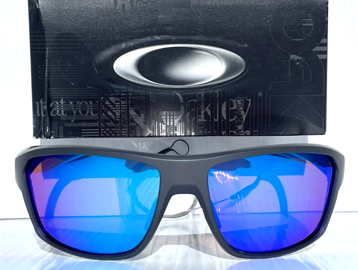 NEW Oakley SPLIT SHOT Matte Carbon POLARIZED Galaxy Blue Lens