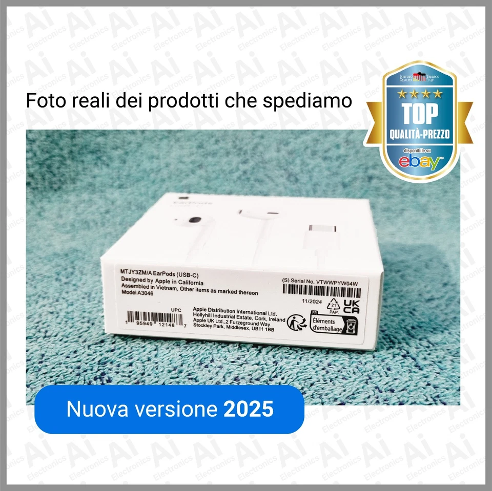 Cuffie Cuffiette Apple USB-C ORIGINALI Auricolari Apple attacco C iPhone 15 16 - Immagine 4 di 4