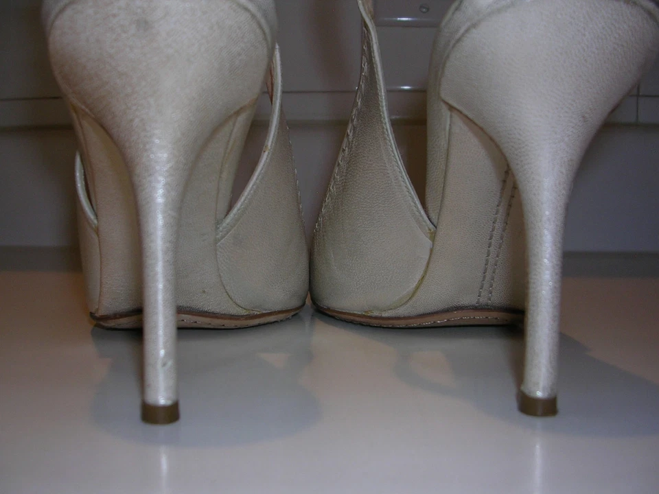 Bombas traseiras JIL SANDER couro champanhe biqueira redonda 40,5 - Imagem 4 de 4