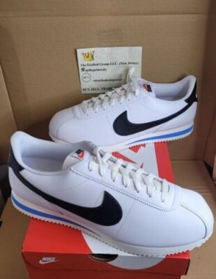 NIKE Cortez DM4044 100 White and Blue Sneaker Casual Shoes - Men's