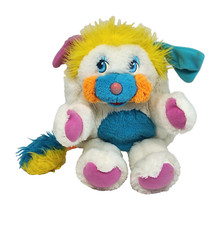 VINTAGE 1985 PUFFBALL POPPLE WHITE POPPLES STUFFED ANIMAL PLUSH TOY CLEAN