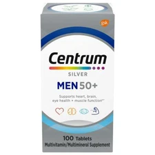 Centrum Silver Men 50+, Multivitamin & Multimineral Supplements Tablets, 100 ea