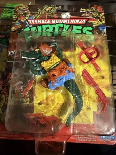 PLAYMATES - Teenage Mutant Ninja Turtles "LEATHERHEAD"  Figure SEALED UNPUNCHED