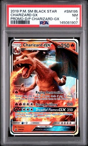 PSA 7 2019 Pokemon SM Black Star Charizard GX - Holo Promo SM195