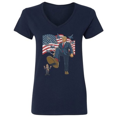 Maduro Trump Inspired Cartoon - Venezuela Support Ladies' V-Neck Tshirt