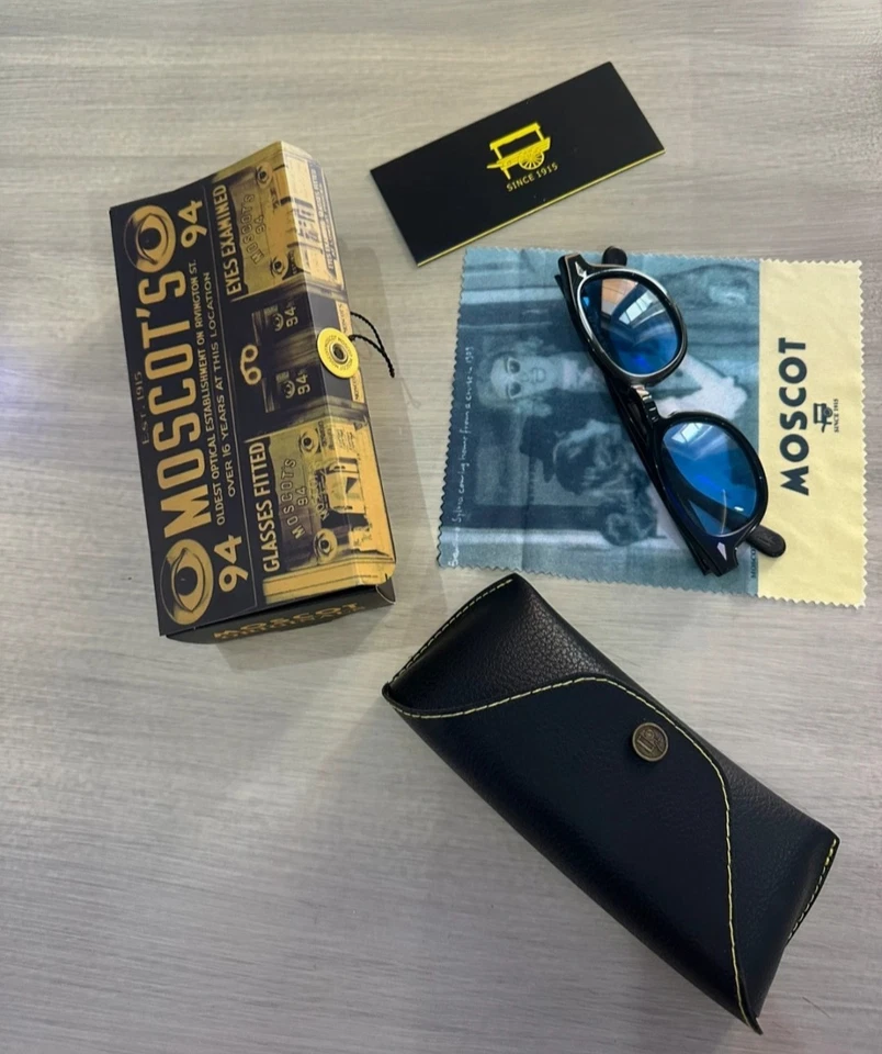 MOSCOT Lemtosh Nero Occhiali Da Sole Lente Blu Taglia MEDIUM 46 - Image 4 of 4