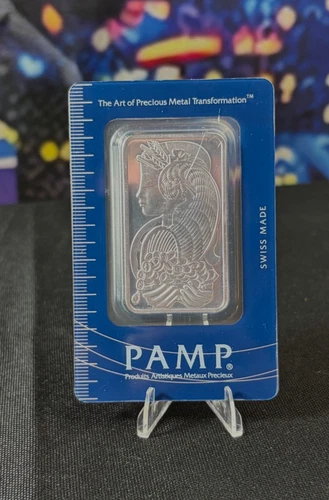 1 OZ SILVER BAR PAMP LADY FORTUNA  .999 FINE CARDED  SUISSE