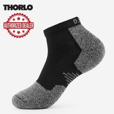 1 PAIR: THORLO LIGHT CUSHION "LOW CUT" PICKLEBALL SOCKS BLACK SMALL. P1CCU9