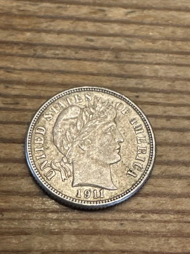1911 10C Barber Dime 1911 D 10C Barber dime 90% Silver U.S. Coins