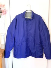 Nordic track jacket size XL blue poly/spandex zip pockets Lined 44 Chest 29 long