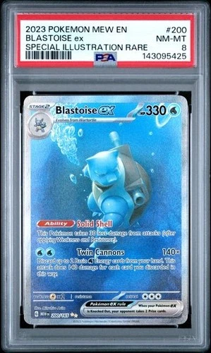 2023 Pokemon MEW EN #200 Blastoise EX Special Illustration Rare PSA 8