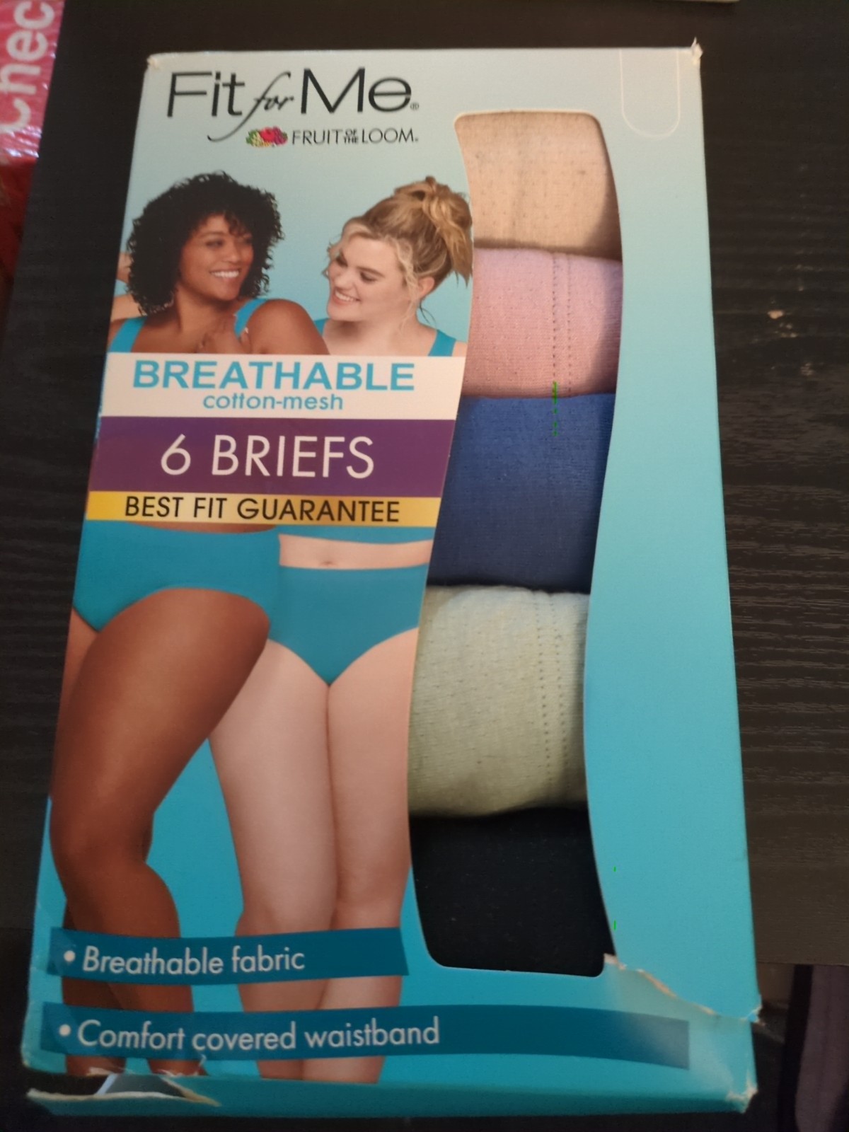 6PK Fruit of the Loom Fit for Me Mujer BRIETS Ropa Interior Malla Algodón Talla 13 5X