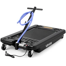 VEVOR Low Profile Oil Drain Pan 17 Gal Oil Drain Cart with Electric Pump Black