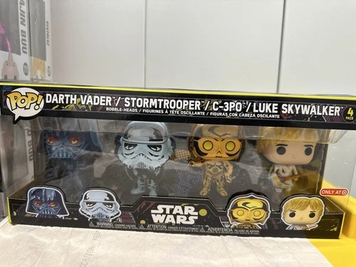 Funko Pop Star Wars Retro Vader Trooper C-3PO Luke 4 Pack Target