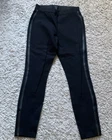 J.CREW PIXIE LEATHER TUXEDO STRIPE PANT SIZE 6 BLACK B1238