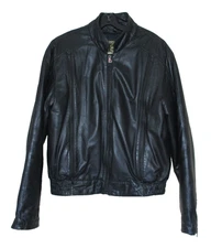 Hein Gerlcke Leather Motorcycle Jacket Mens 42 Black Echt Leder Vented Liner Vtg