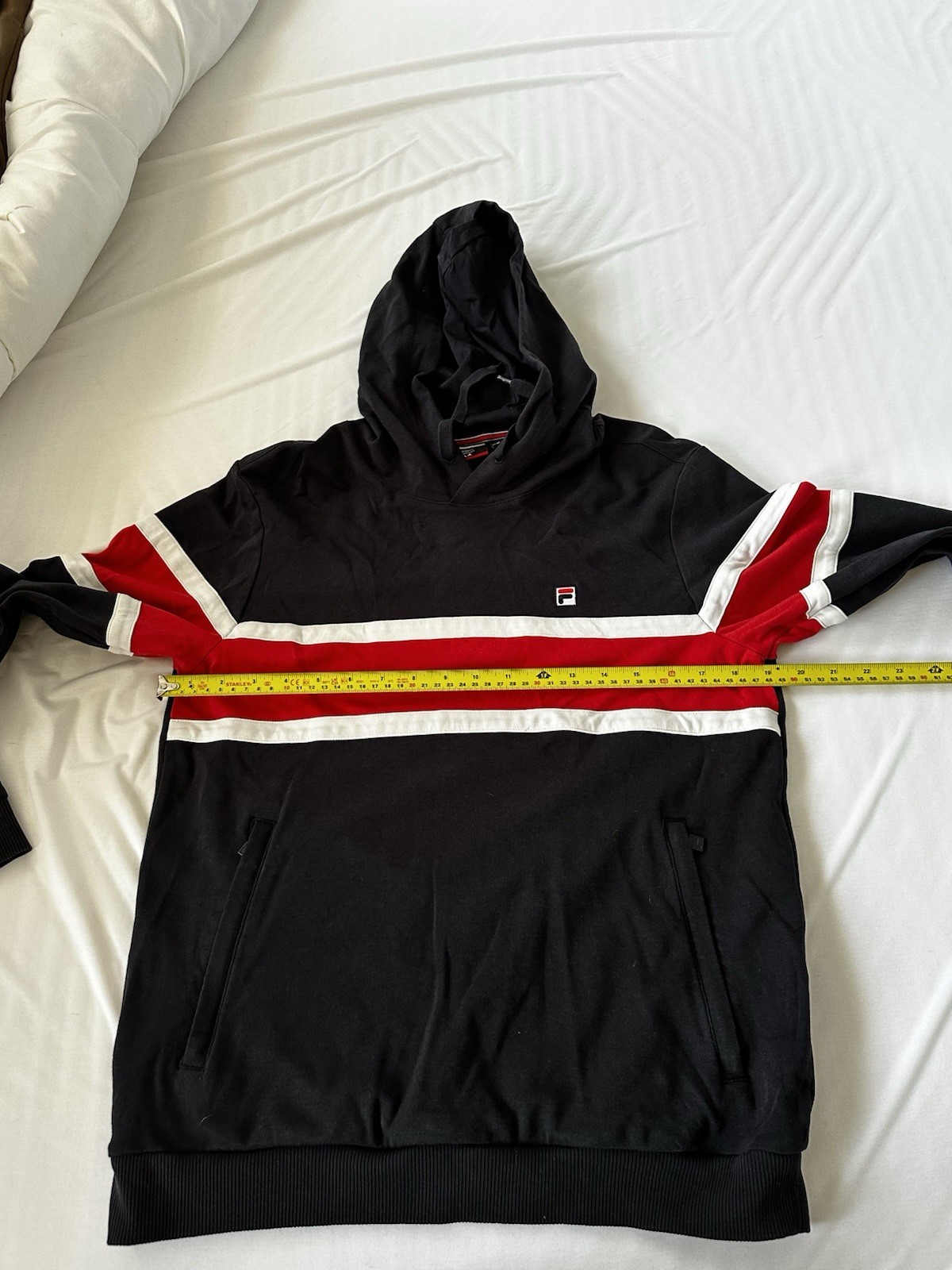 Felpa con cappuccio Fila Modern Heritage media blu navy rosso bianco retrò anni 80 casual vintage