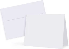 Eupako White Blank Cards and Envelopes A7 ( 5.25 x 7.25 Inches) 100PCS, 