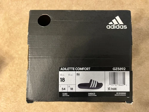 Sandali Adidas Uomo Infradito Blu Navy Bianco Slide Slip On Taglia 18 Nuovi