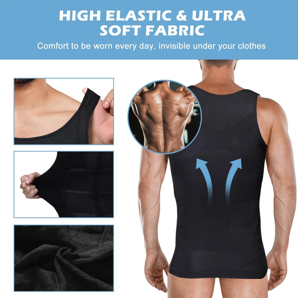 Fajas Reductoras Para Hombres Faja De Hombre Compresión Camiseta Men Tank Tops - Image 4 of 4
