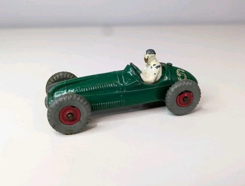 VINTAGE DINKY TOY # 233 COOPER BRISTOL RACING CAR 1950S DIECAST GREEN RED HUBS