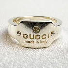 Gucci Logo Ring 925 Sterling Silver US Size 5.5 Vintage Accessory Japan