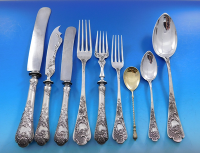 Model #150 by Bruckmann Sohn 800 Silver Flatware Set Service 175