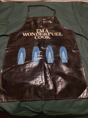 Vintage Wachstuch Schürze ''I'M A WONDERFUEL COOK'' Gas Werbung