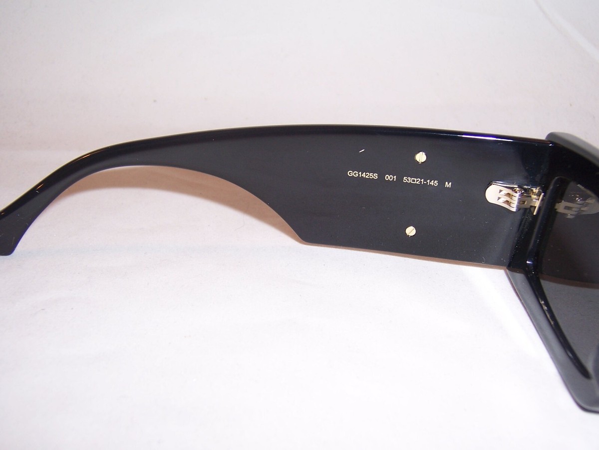 NEW GUCCI SUNGLASSES GG 1425S 001 BLACK/GRAY 53MM AUTHENTIC 