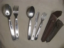 * vintage camping utensils fork knife spoon camping cooking utensil
