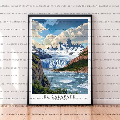 Argentinien Gletscher Landschaft Druck El Calafate ungerahmte Natur Illustration