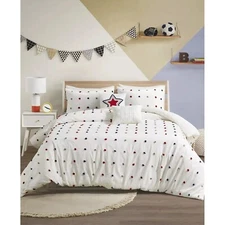 Urban Habitat Kids Callie Cotton Jacquard Pom Pom FULL/QUEEN Comforter Set