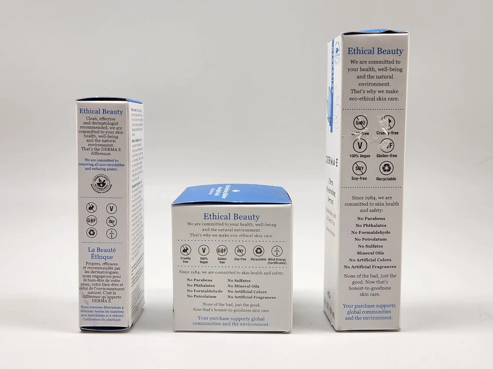 3 PC DERMA E Hydrating Alkaline Hyaluronic Overnight  Cream + Serum + Eye Gel - Image 2 of 4