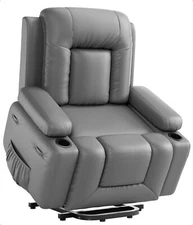 Oversized Faux Leather Power Lift Recliner Chair for Elderly Heat and Massage