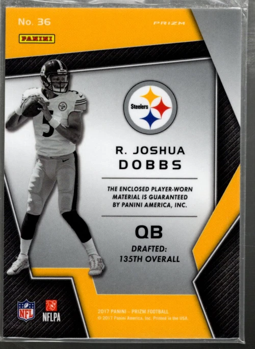 A7132- 2017 Panini Prizm prizm Premier Jerseys #36 R. Joshua Dobbs Auto - NM-MT - Image 2 of 2