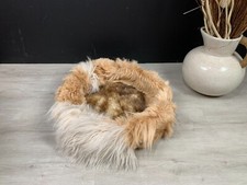 24'' Premium Round Sheepskin Pet Bed Organic Wool Gift for Pets Dog Cat