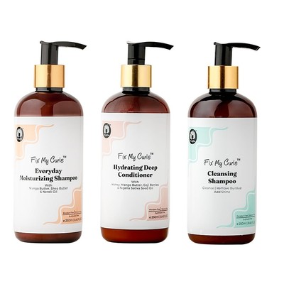 Fix My Curls Cleansing Shampoo For Curly And Wavy Hair (250 x 3)
