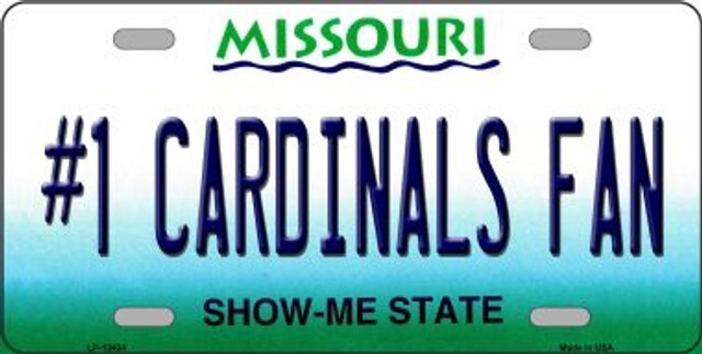 Number 1 Cardinals Fan Novelty Metal License Plate Tag Tag