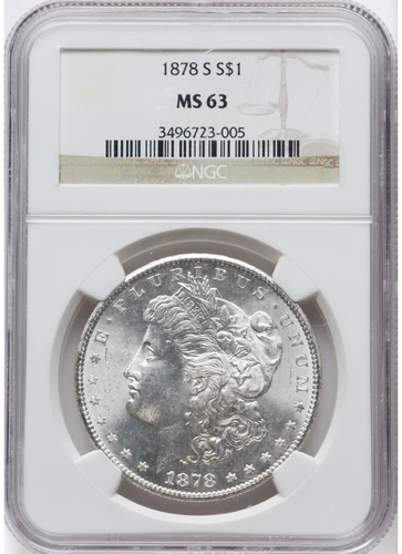 1878-S Morgan Silver Dollar - MS 63 NGC (VAM-69 "Engraved Wing Feather")