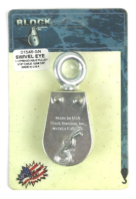 1-1/2'' Swivel Eye Pulley 525LB Standard Block Single Sheave 01548-SN