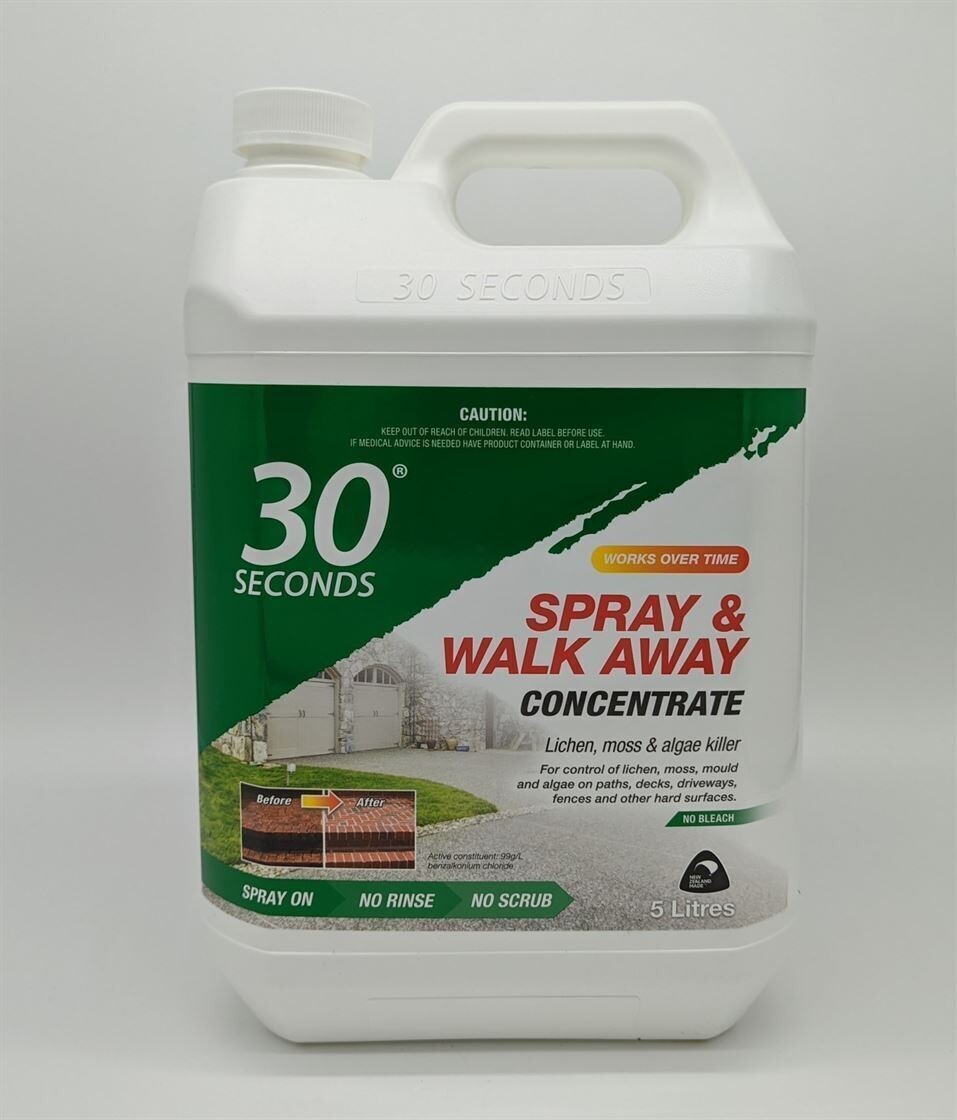 30 Seconds Spray & Walk Away Moss Lichen & Mould Remover Concentrate 5L
