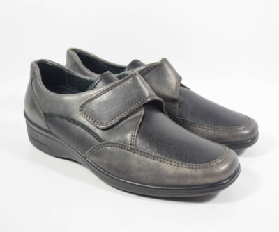 Rohde Silver Leather Strap Slip On Comfort Walking Shoes Sz 7