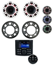 Pair KICKER 48KMXL84 8" 500w Marine Speakers w/LED Bluetooth Receiver KMXL8