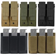 Tactical Molle Double/Triple Magazine Pouch Mag for 9mm .40 & .45 Pistol Caliber