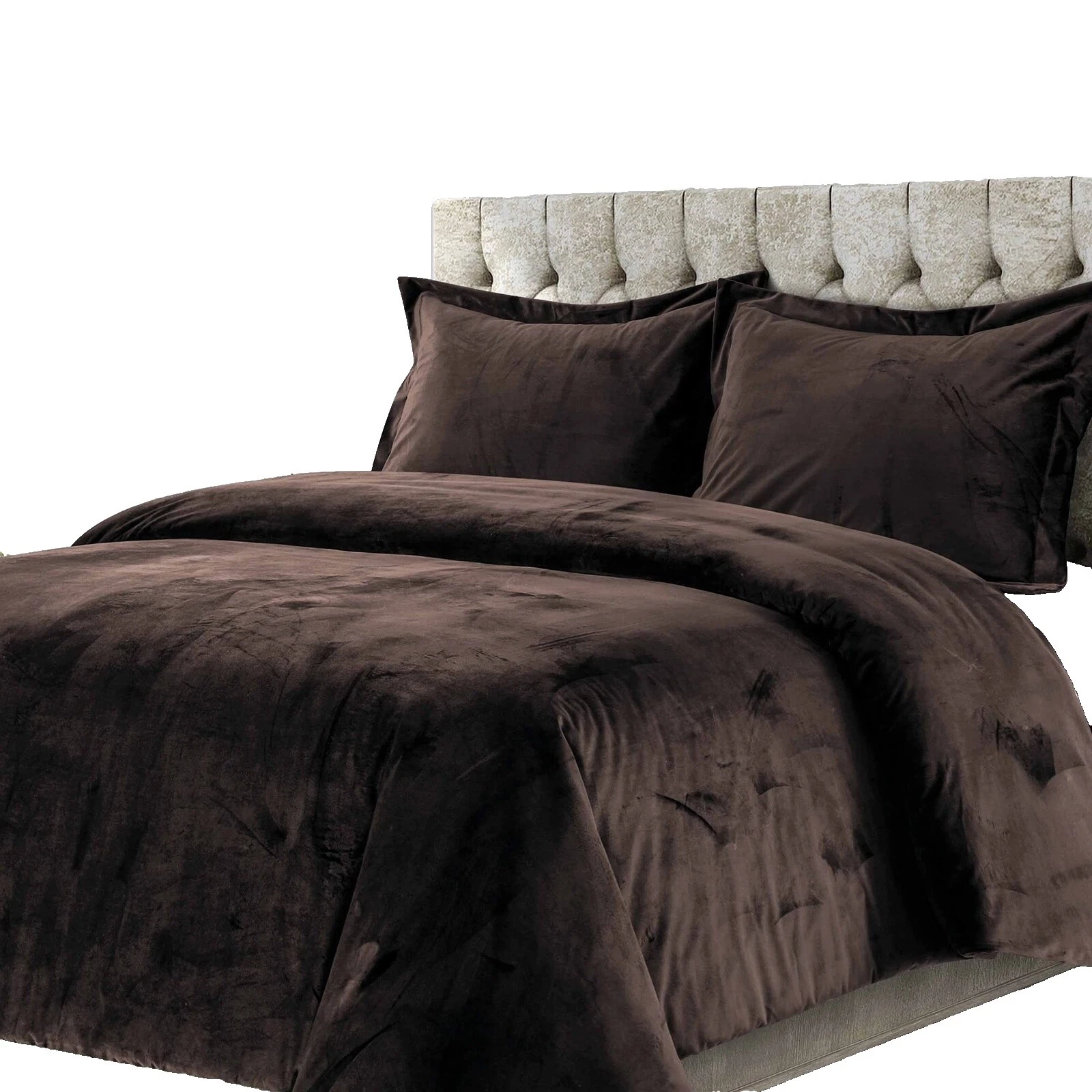 Terciopelo marrón Fundas de edredón y Juegos de Cama