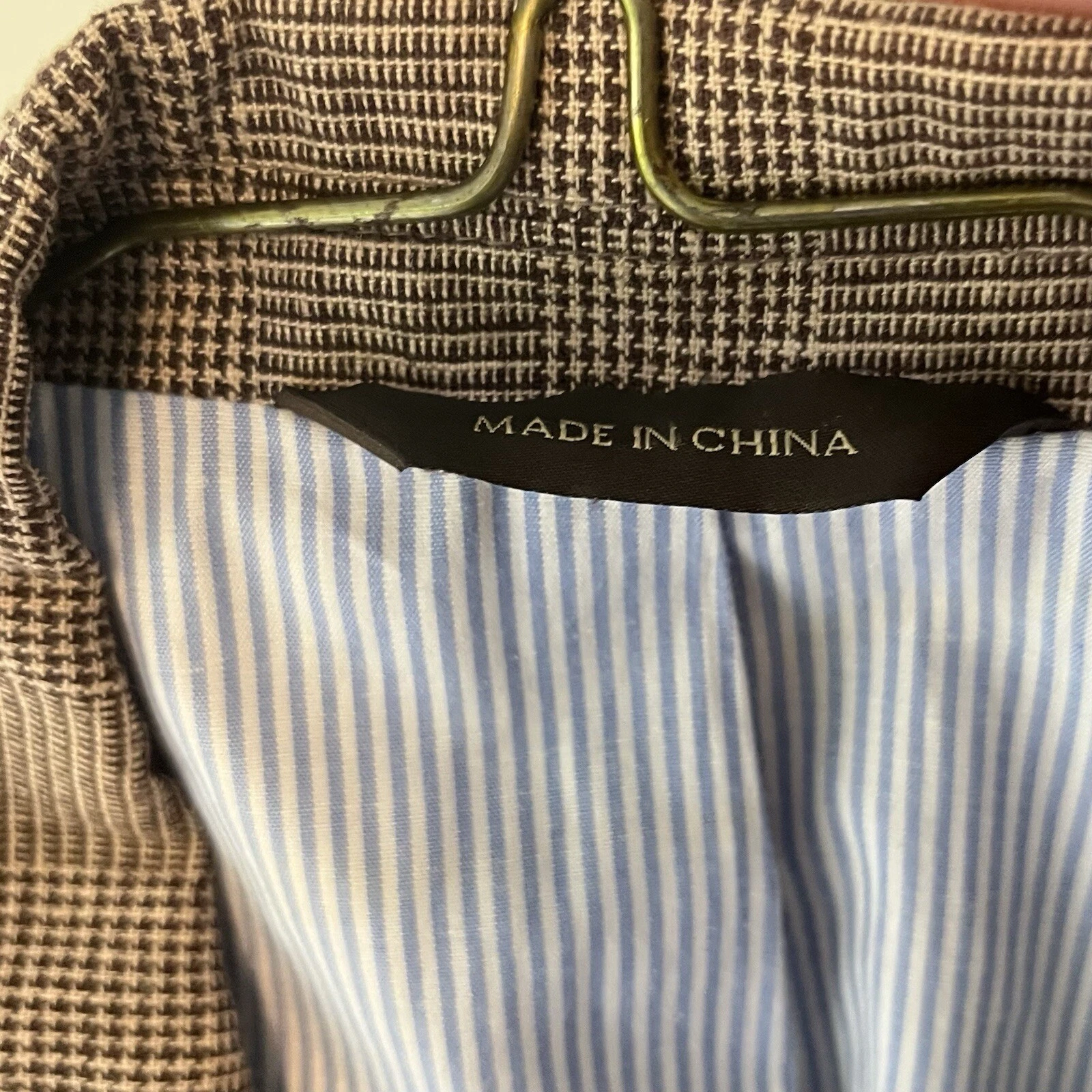 Tasso Elba Blazer Linen Cotton Blend Island Wear Large 42-44 Glen Plaid Grey image 10